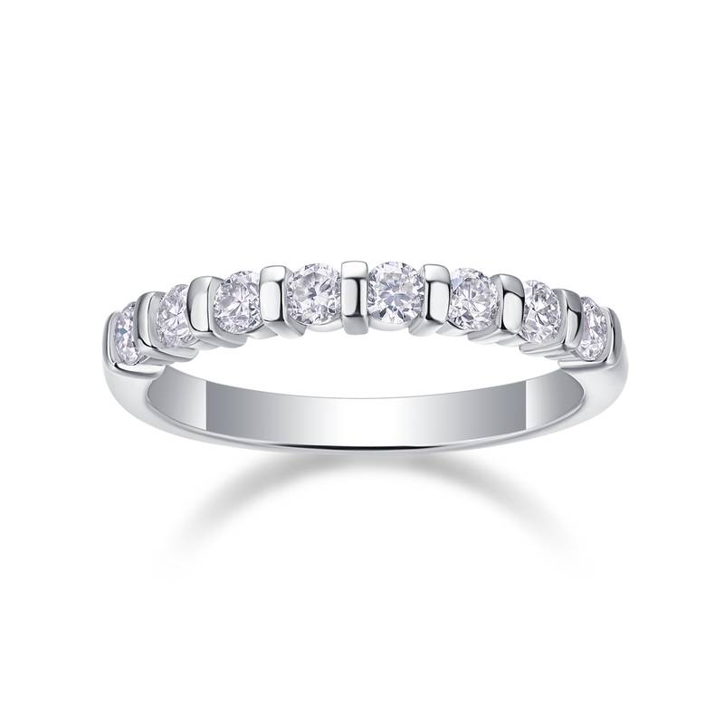 R13241款S925银镀18K白金Women's RingMoissanite厘石0.48ct