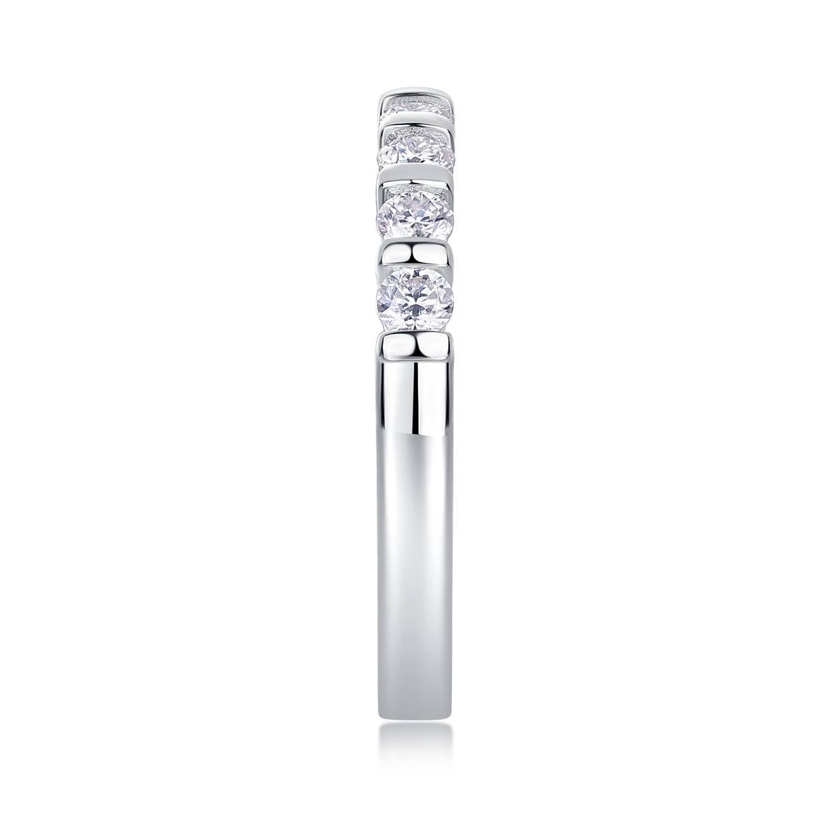 R13241款S925银镀18K白金女戒莫桑钻厘石0.48CT