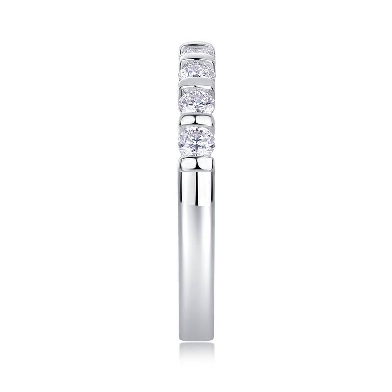 R13241款S925银镀18K白金Women's RingMoissanite厘石0.48ct