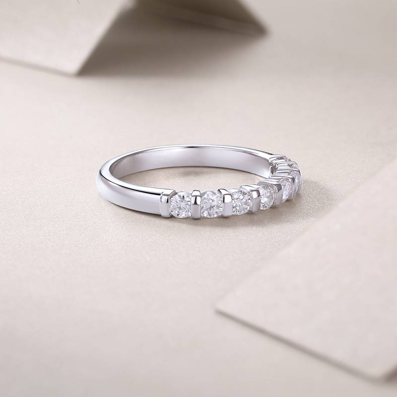 R13241款S925银镀18K白金Women's RingMoissanite厘石0.48ct
