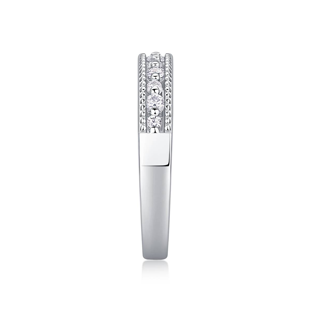 R13239款S925银镀18K白金Women's RingMoissanite厘石0.27ct