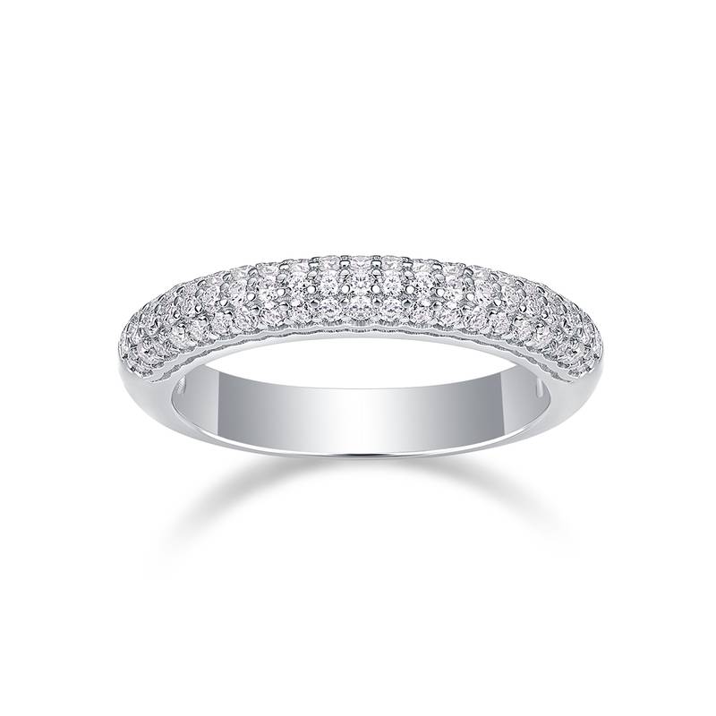 R13248款S925银镀18K白金女戒莫桑钻厘石0.504CT