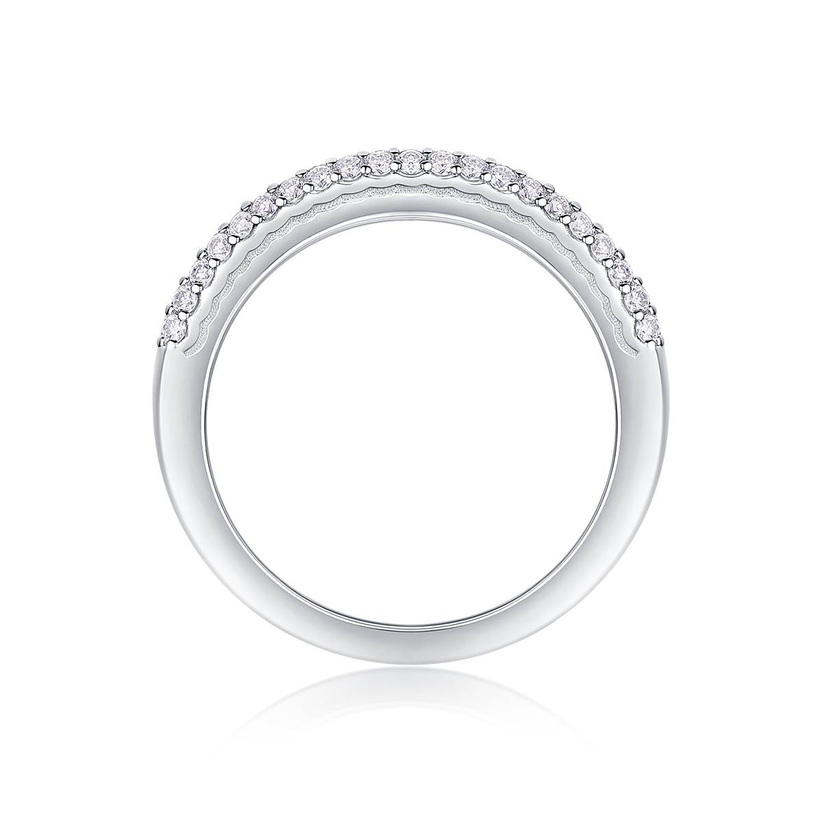 R13248款S925银镀18K白金女戒莫桑钻厘石0.504CT