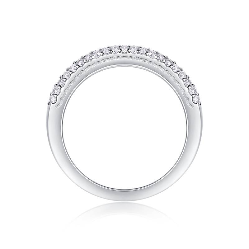 R13248款S925银镀18K白金女戒莫桑钻厘石0.504CT