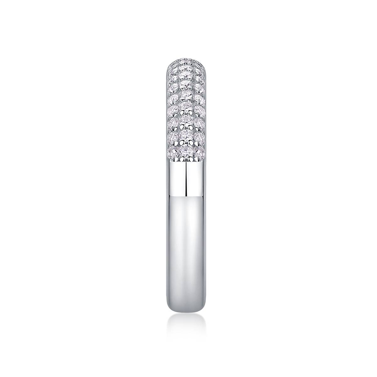 R13248款S925银镀18K白金女戒莫桑钻厘石0.504CT