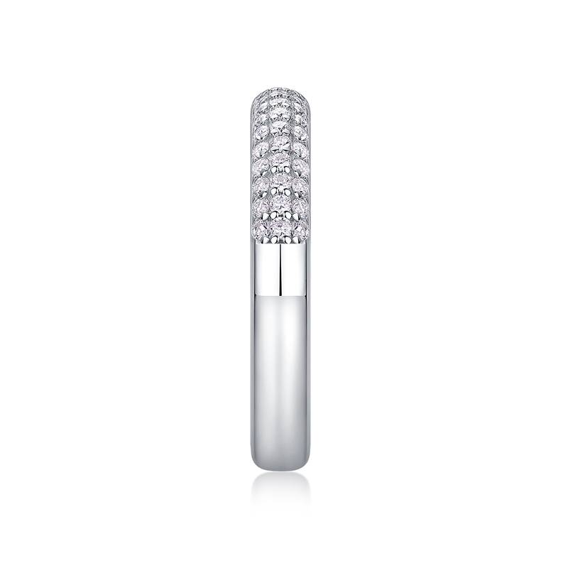 R13248款S925银镀18K白金女戒莫桑钻厘石0.504CT