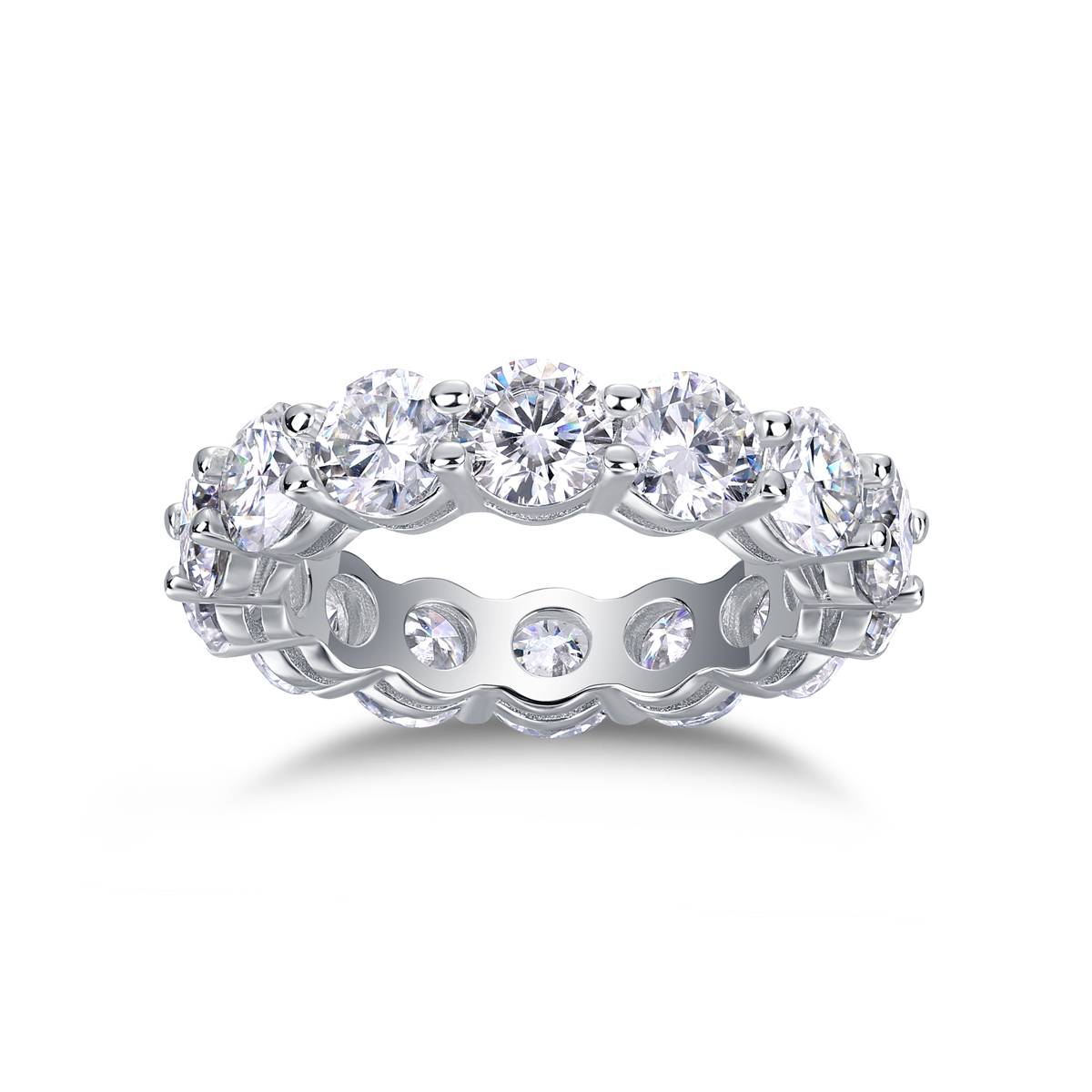 R13531款S925银镀18K白金Women's RingMoissanite厘石6.5ct