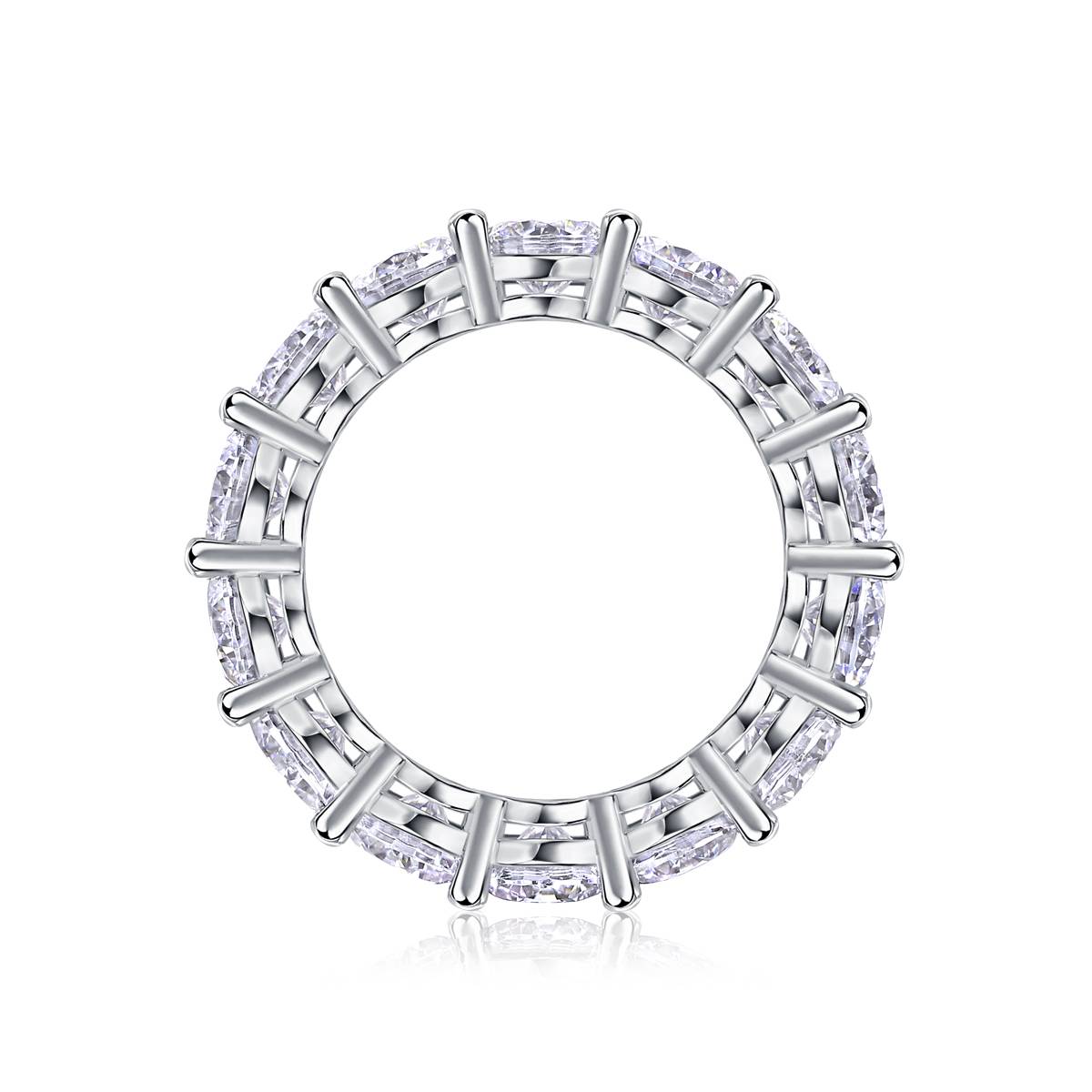 R13531款S925银镀18K白金Women's RingMoissanite厘石6.5ct