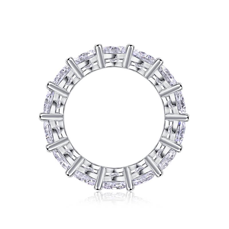 R13531款S925银镀18K白金女戒莫桑钻厘石6.5CT