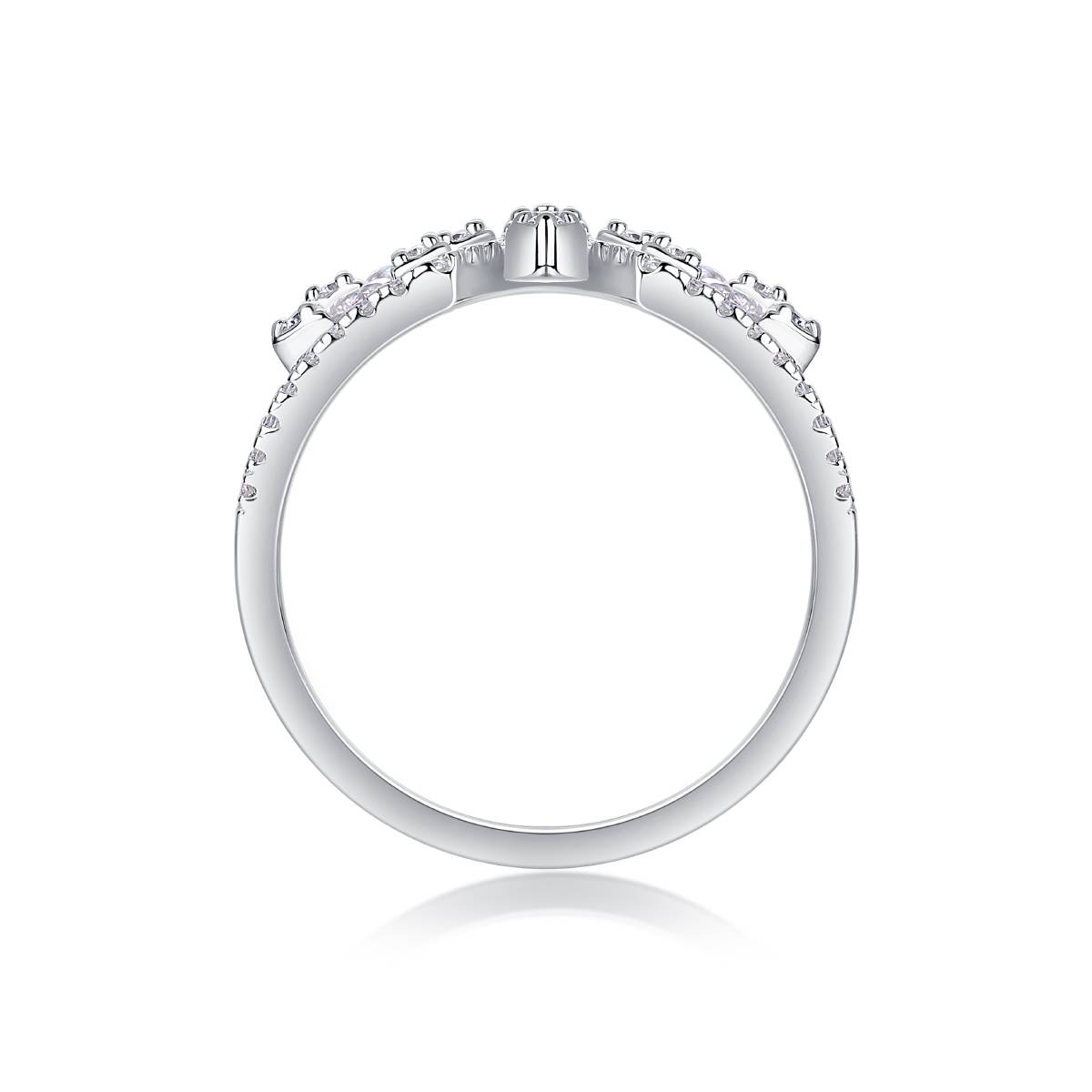 R13336款S925银镀18K白金Women's RingMoissanite厘石1.0ct