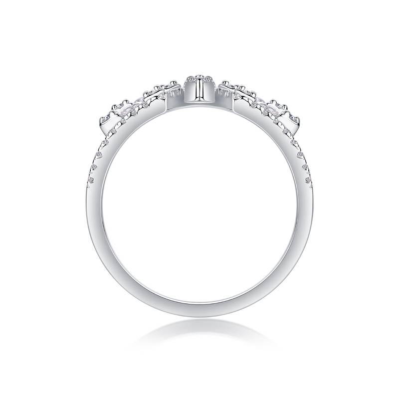 R13336款S925银镀18K白金女戒莫桑钻厘石1.0CT