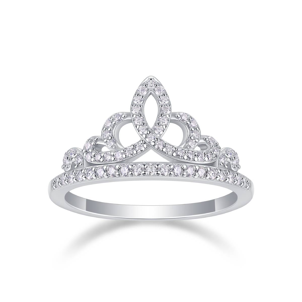 R13330款S925银镀18K白金Women's RingMoissanite厘石0.36ct