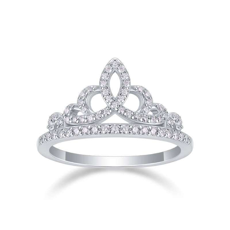 R13330款S925银镀18K白金Women's RingMoissanite厘石0.36ct