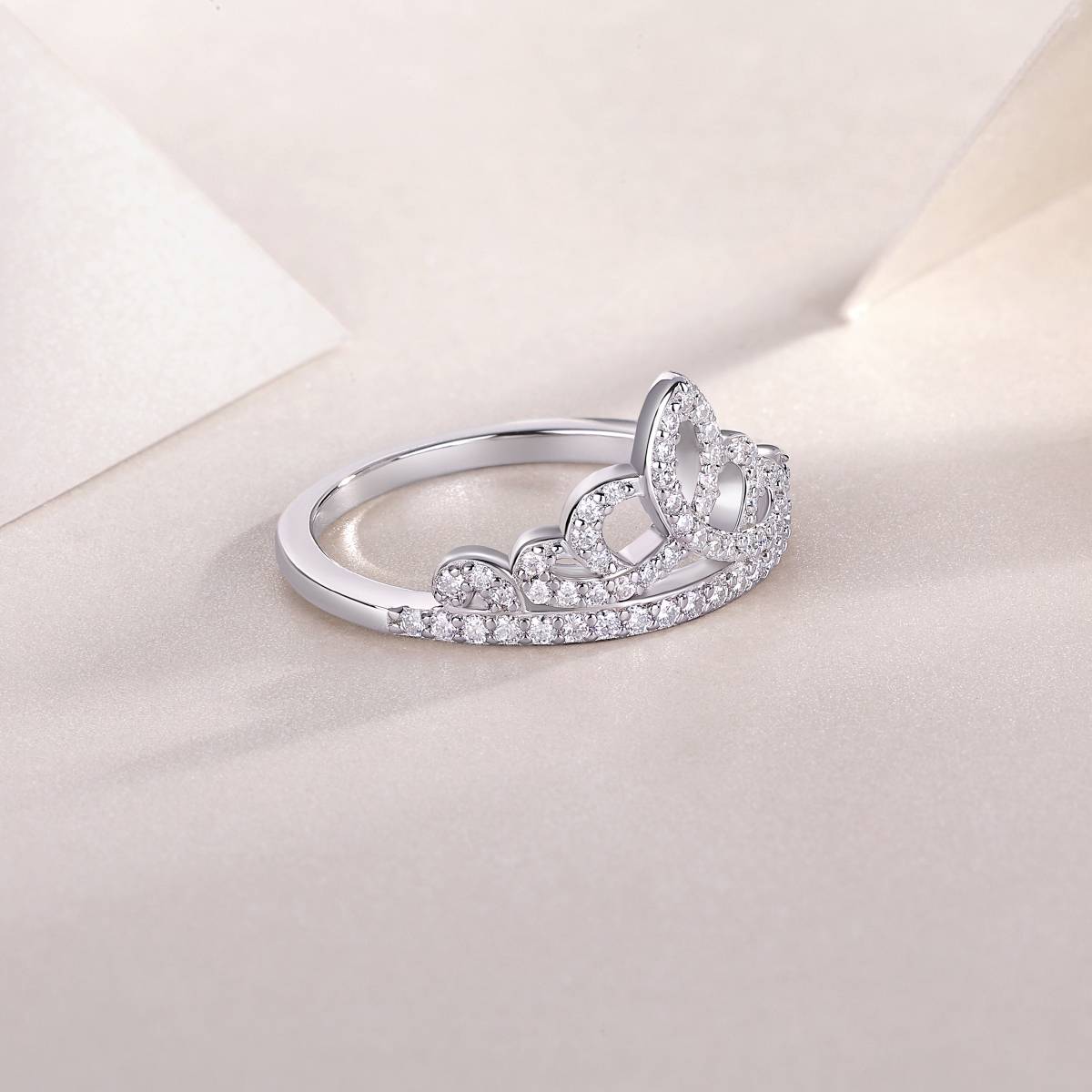 R13330款S925银镀18K白金Women's RingMoissanite厘石0.36ct