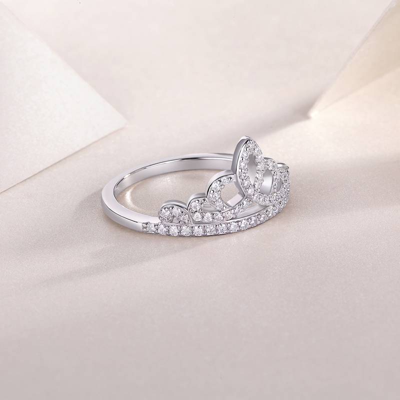 R13330款S925银镀18K白金Women's RingMoissanite厘石0.36ct