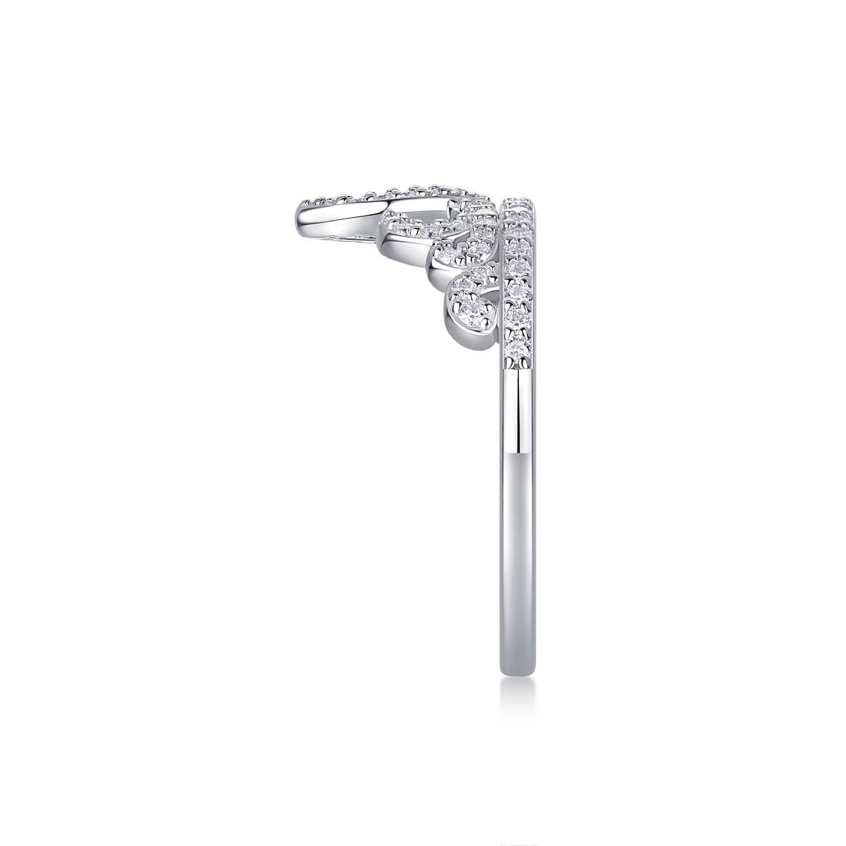R13330款S925银镀18K白金Women's RingMoissanite厘石0.36ct