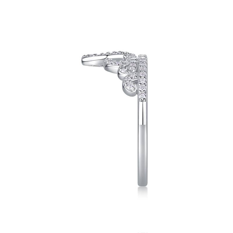 R13330款S925银镀18K白金Women's RingMoissanite厘石0.36ct