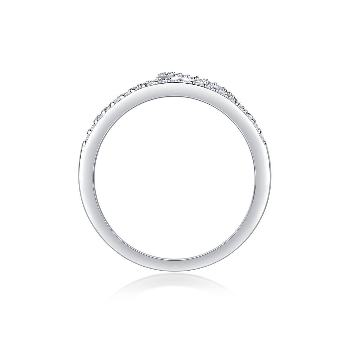 R13330款S925银镀18K白金Women's RingMoissanite厘石0.36ct