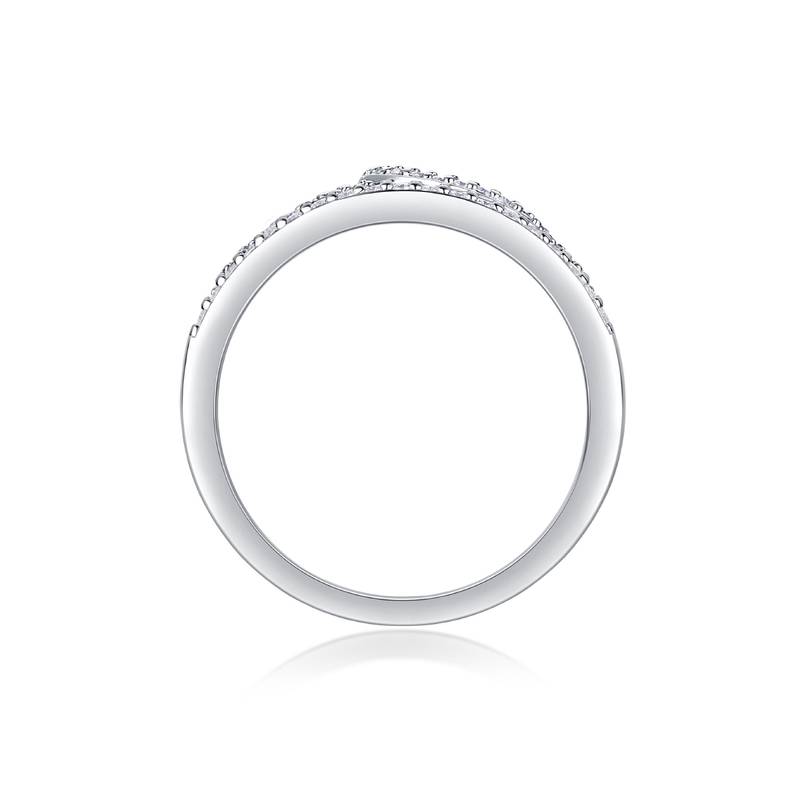 R13330款S925银镀18K白金Women's RingMoissanite厘石0.36ct