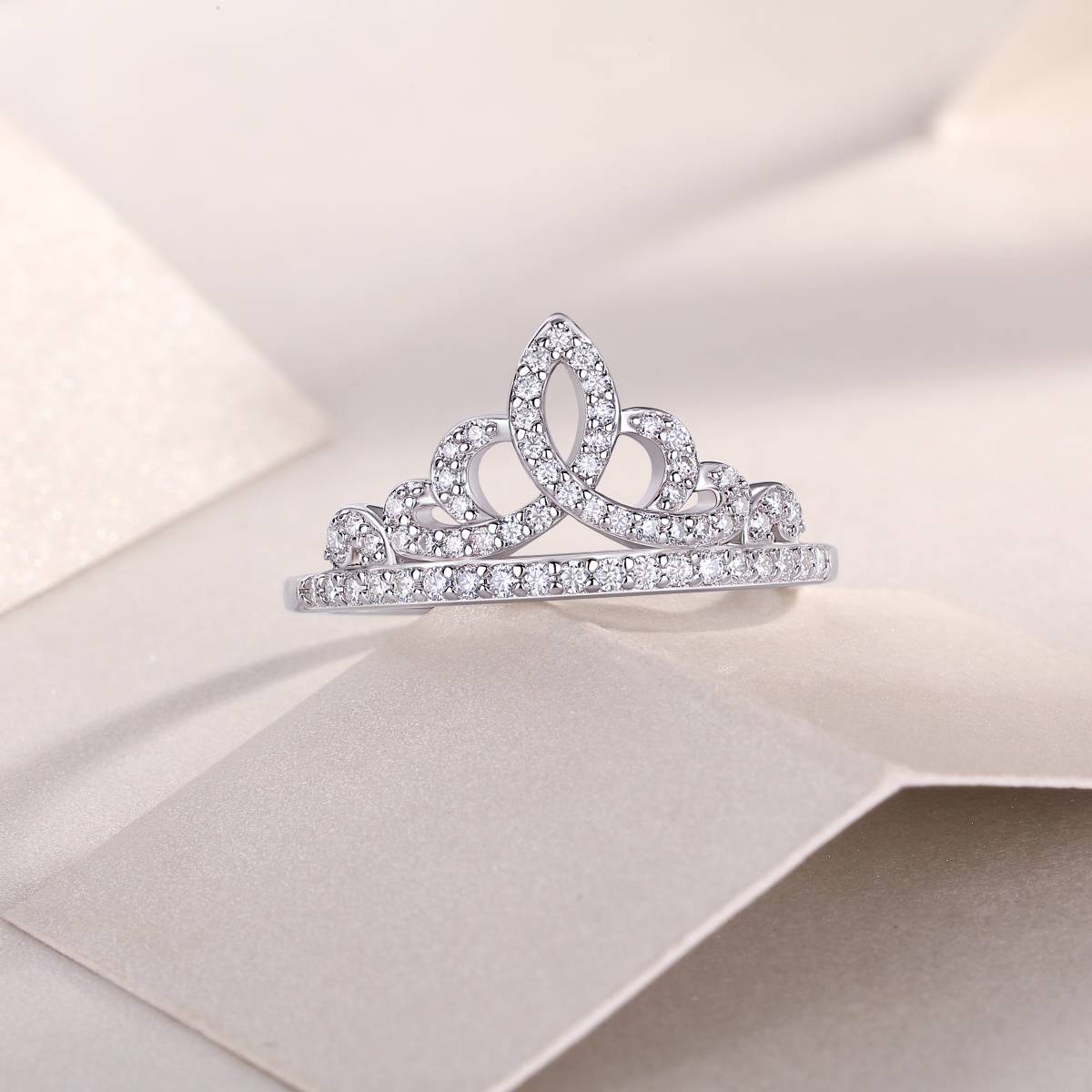R13330款S925银镀18K白金Women's RingMoissanite厘石0.36ct