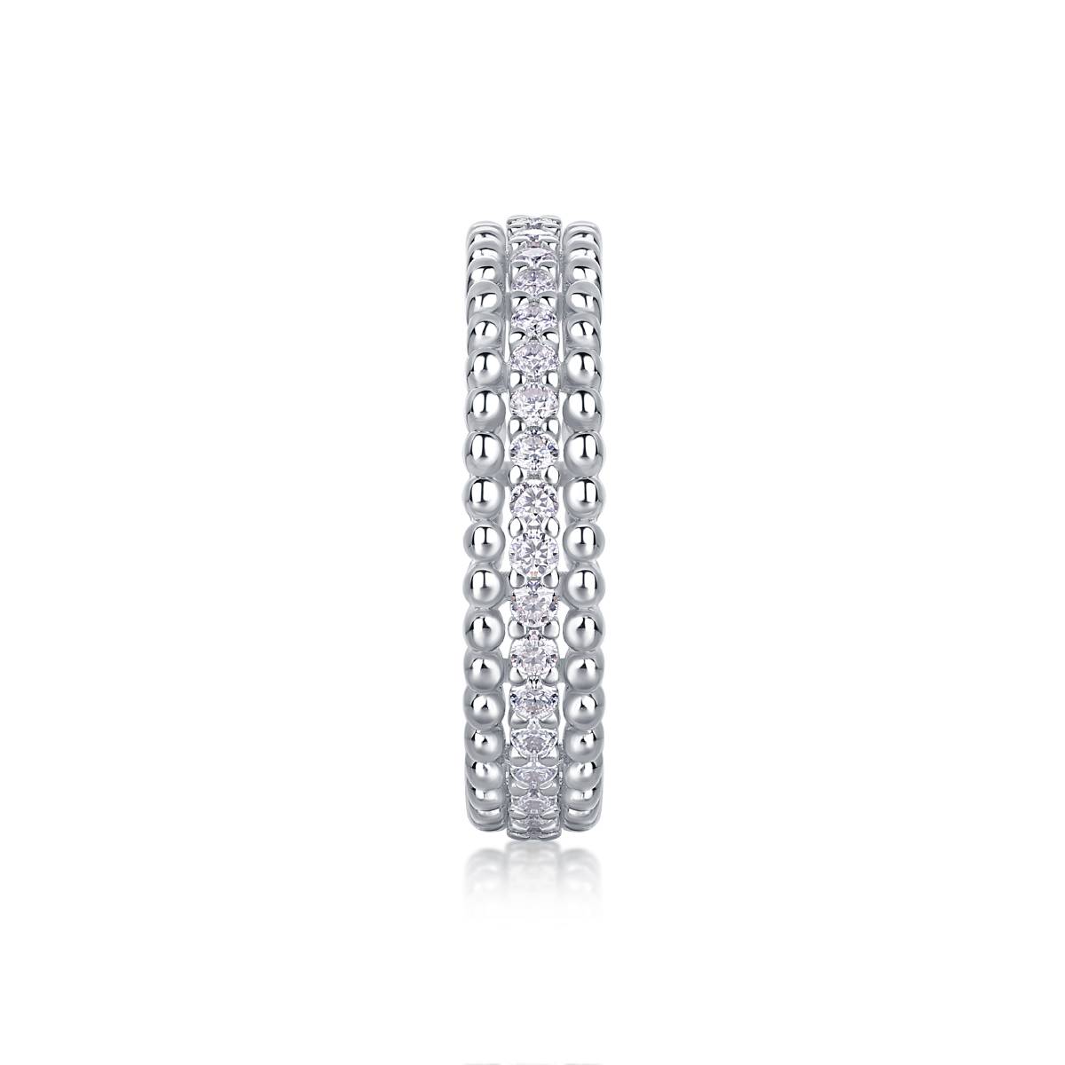 R13318款S925银镀18K白金女戒莫桑钻厘石0.6CT