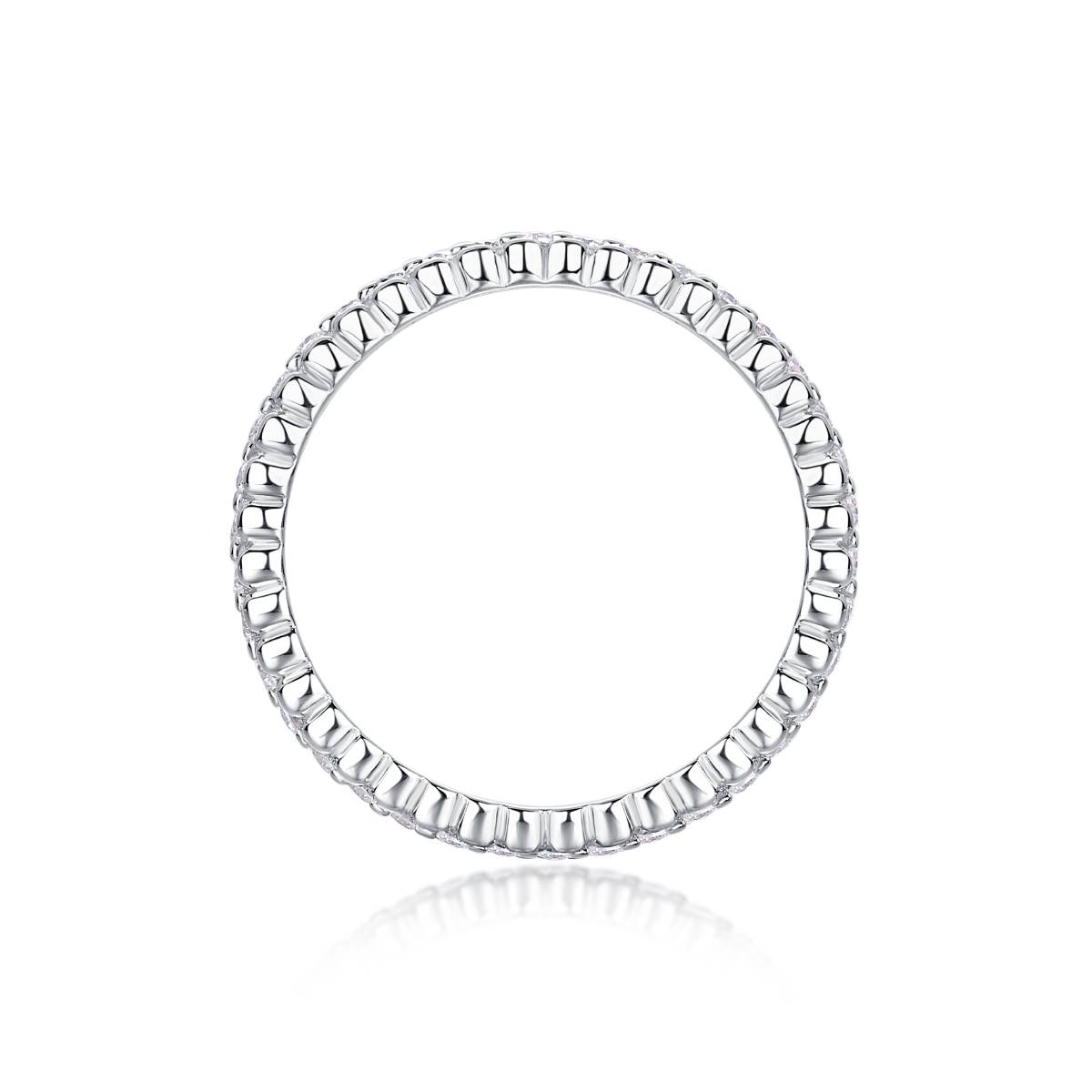 R13318款S925银镀18K白金女戒莫桑钻厘石0.6CT