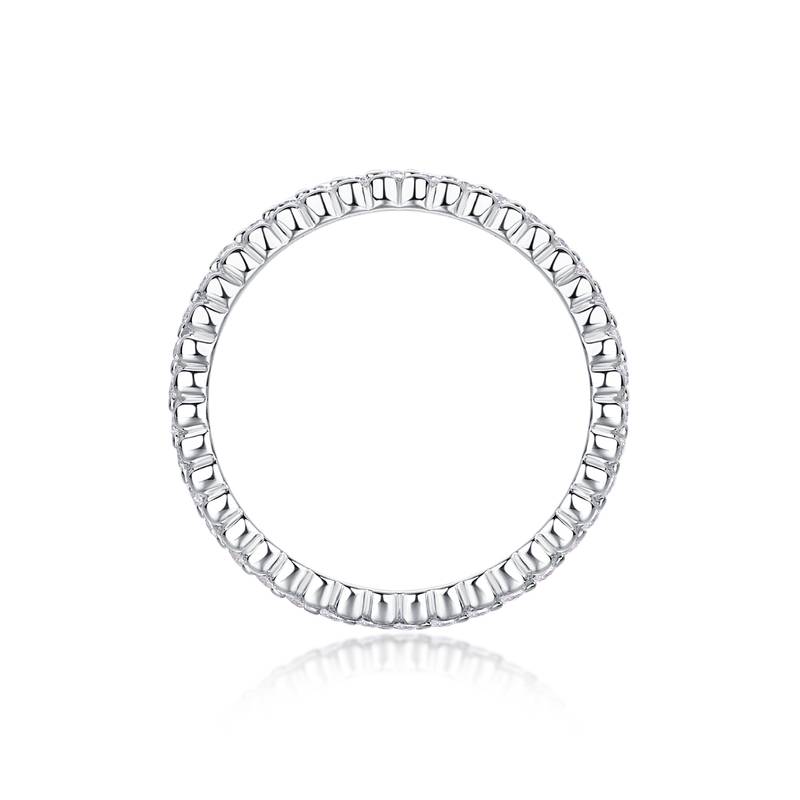 R13318款S925银镀18K白金女戒莫桑钻厘石0.6CT