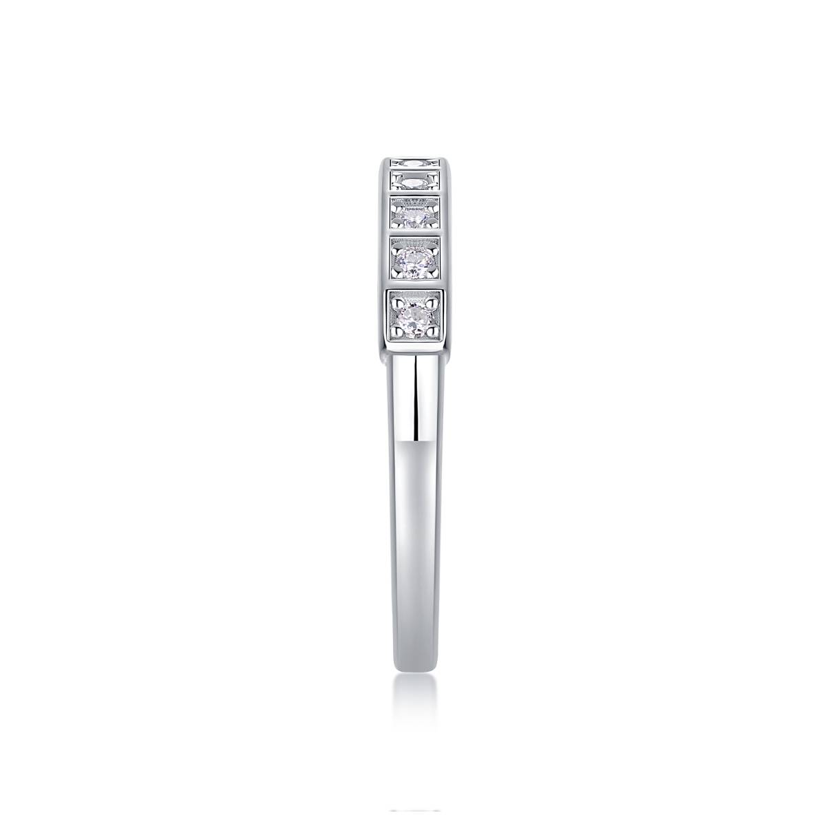 R13321款S925银镀18K白金Women's RingMoissanite厘石0.15ct