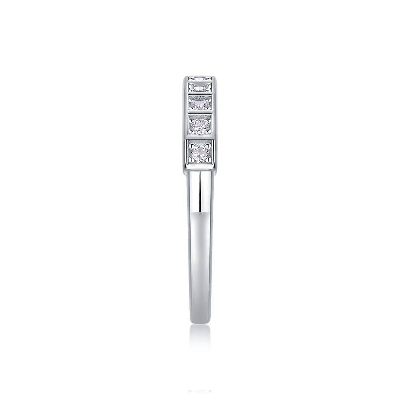 R13321款S925银镀18K白金Women's RingMoissanite厘石0.15ct