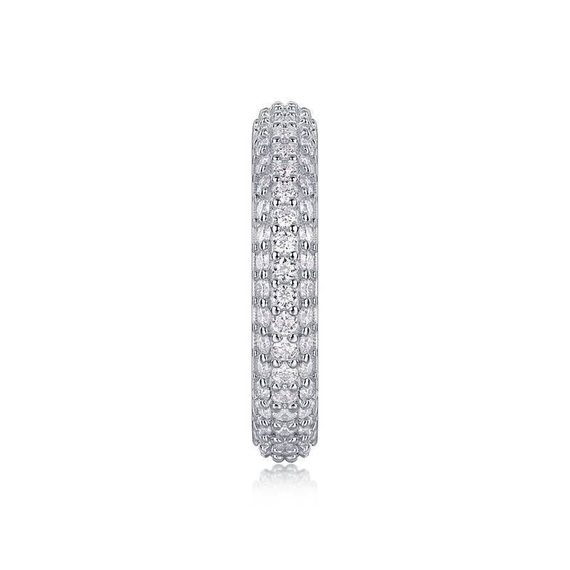 R13410款S925银镀18K白金女戒莫桑钻厘石1.89CT