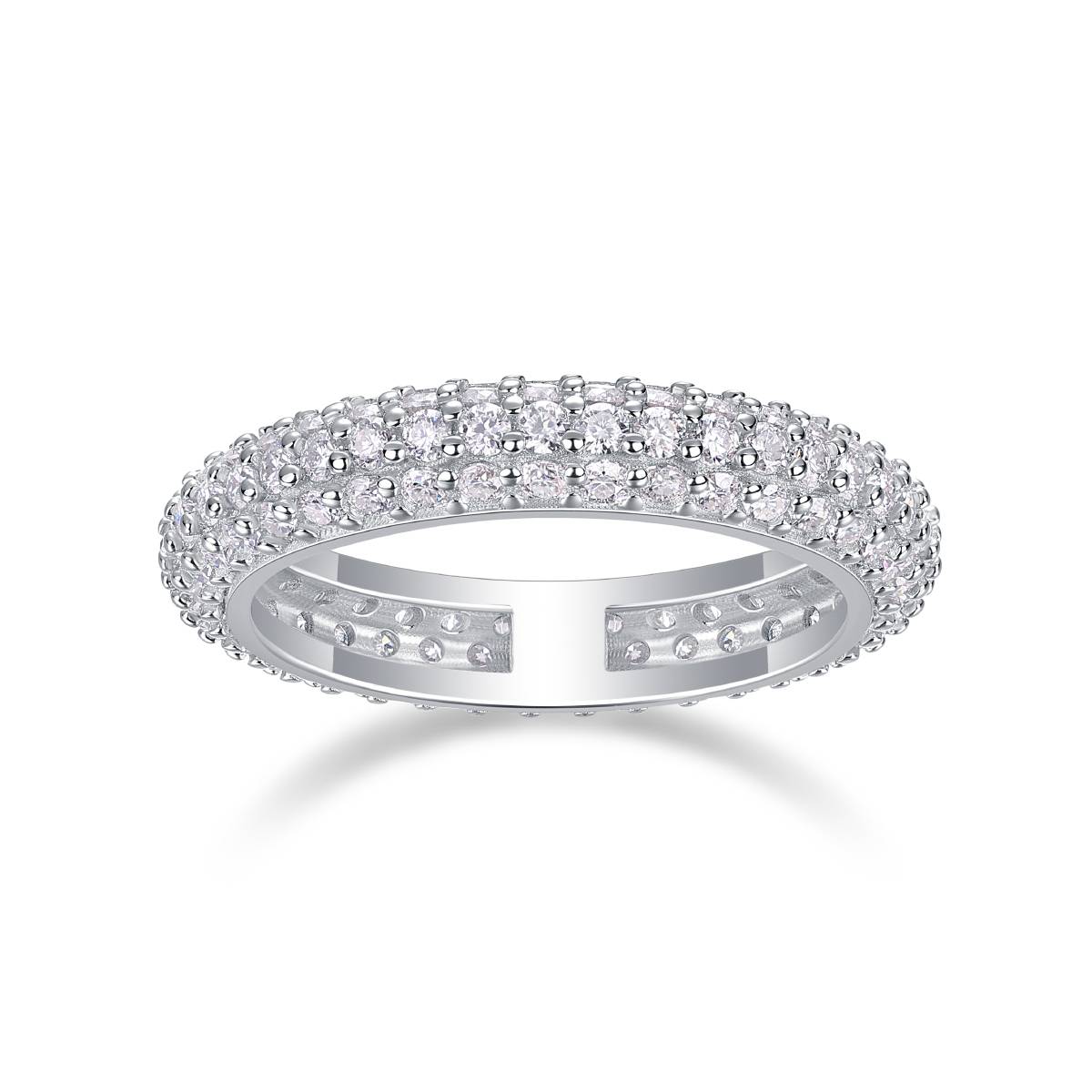 R13410款S925银镀18K白金Women's RingMoissanite厘石1.89ct
