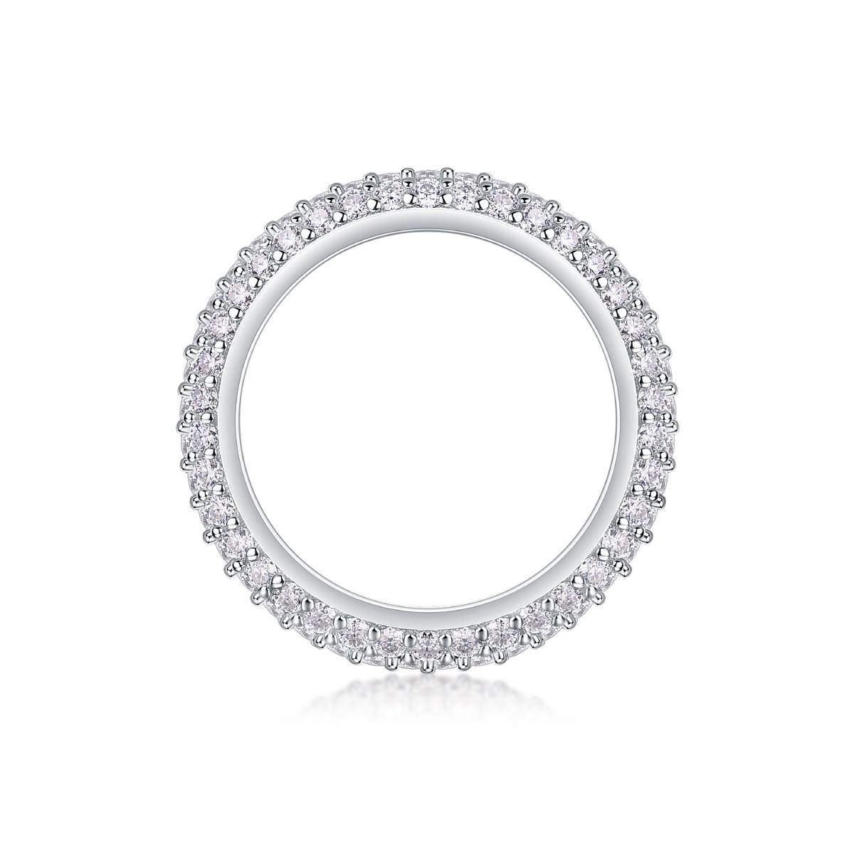 R13410款S925银镀18K白金Women's RingMoissanite厘石1.89ct