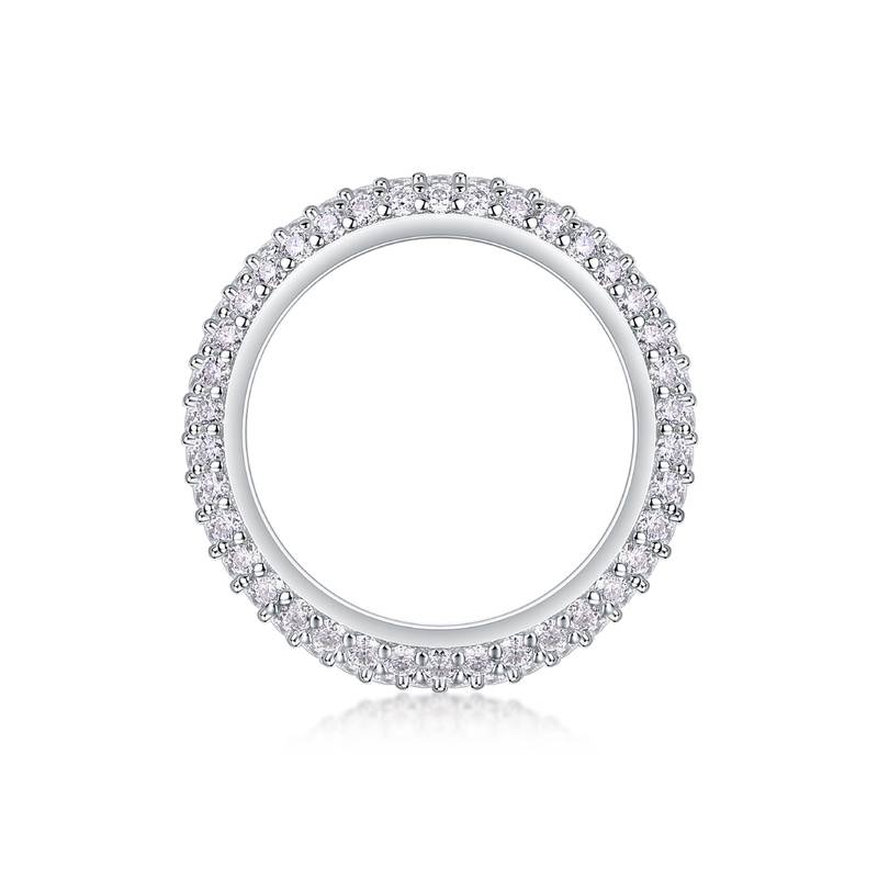 R13410款S925银镀18K白金女戒莫桑钻厘石1.89CT
