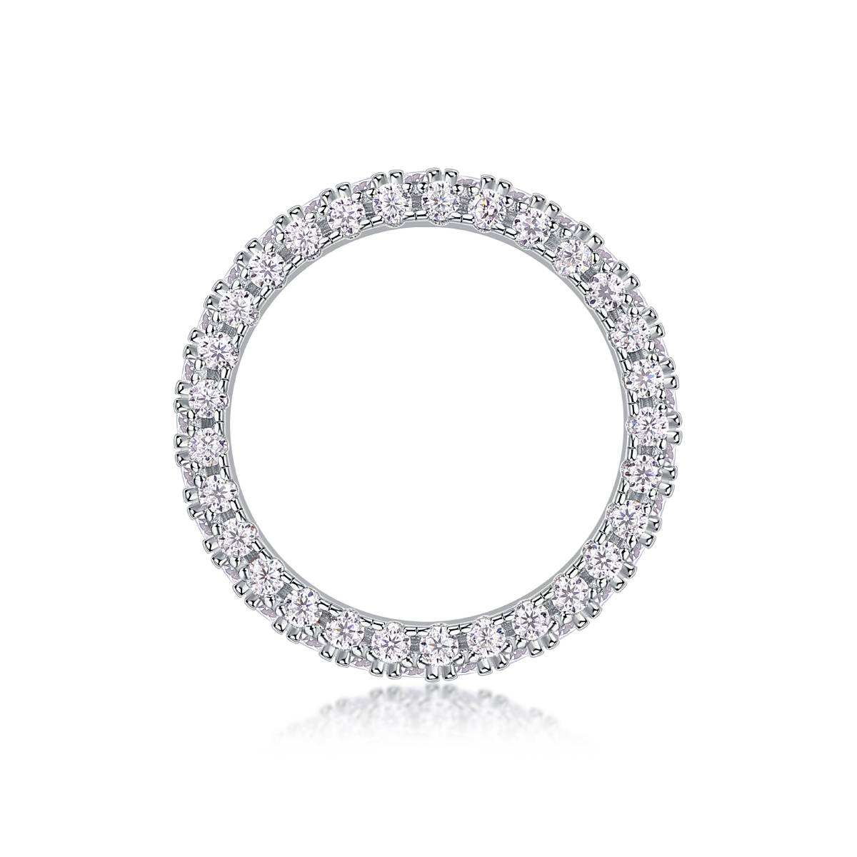 R13411款S925银镀18K白金女戒莫桑钻厘石2.1CT