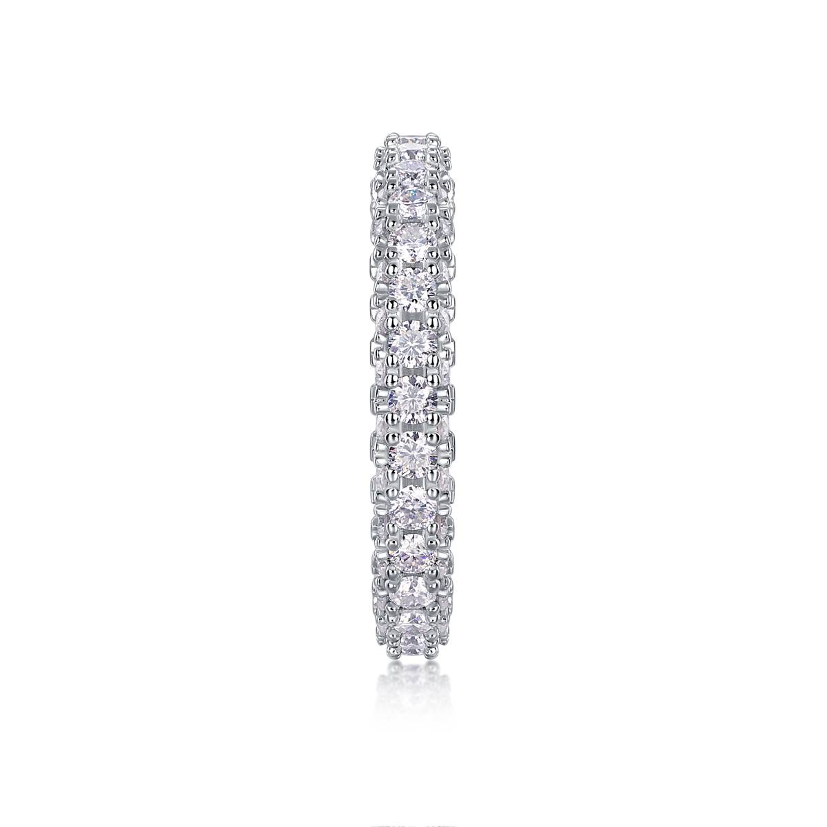 R13411款S925银镀18K白金女戒莫桑钻厘石2.1CT