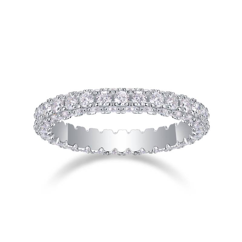 R13411款S925银镀18K白金Women's RingMoissanite厘石2.1ct