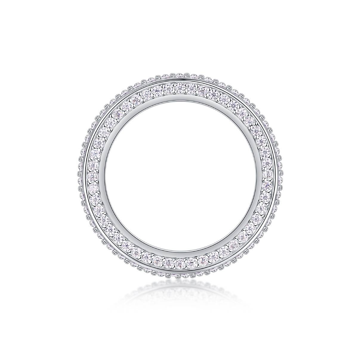 R13409款S925银镀18K白金Women's RingMoissanite厘石2.12ct