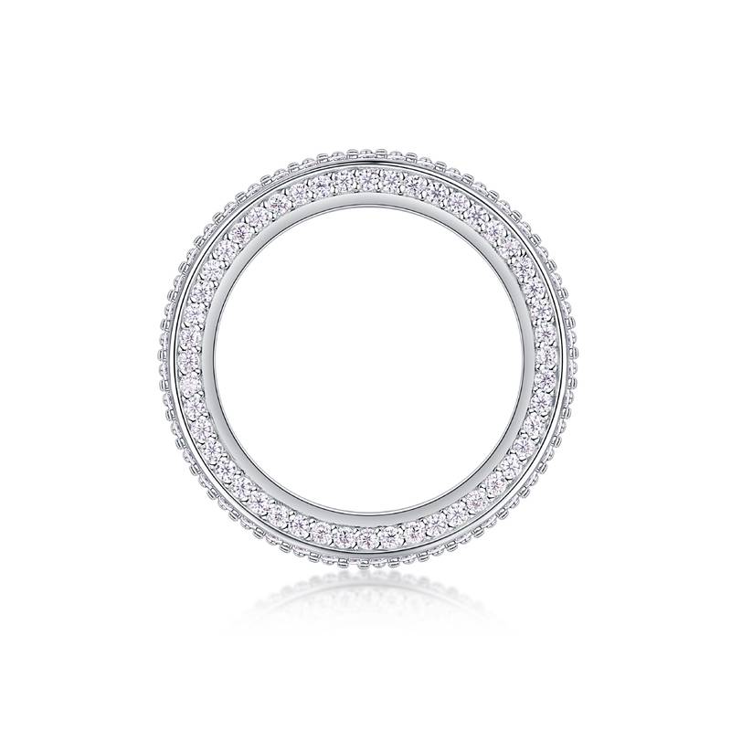 R13409款S925银镀18K白金女戒莫桑钻厘石2.12CT