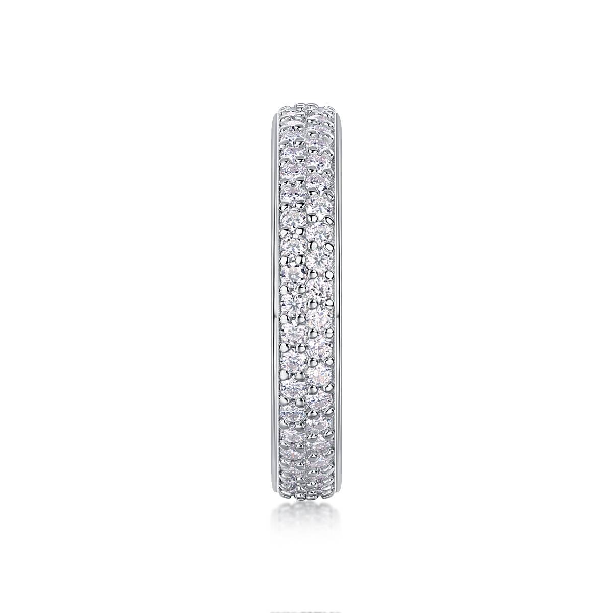 R13409款S925银镀18K白金Women's RingMoissanite厘石2.12ct