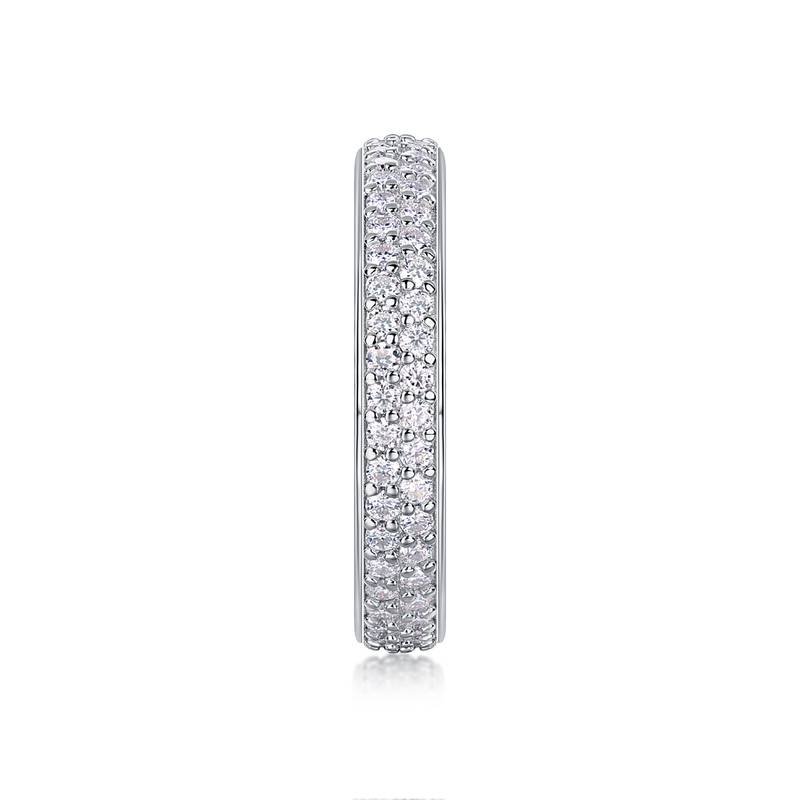 R13409款S925银镀18K白金女戒莫桑钻厘石2.12CT