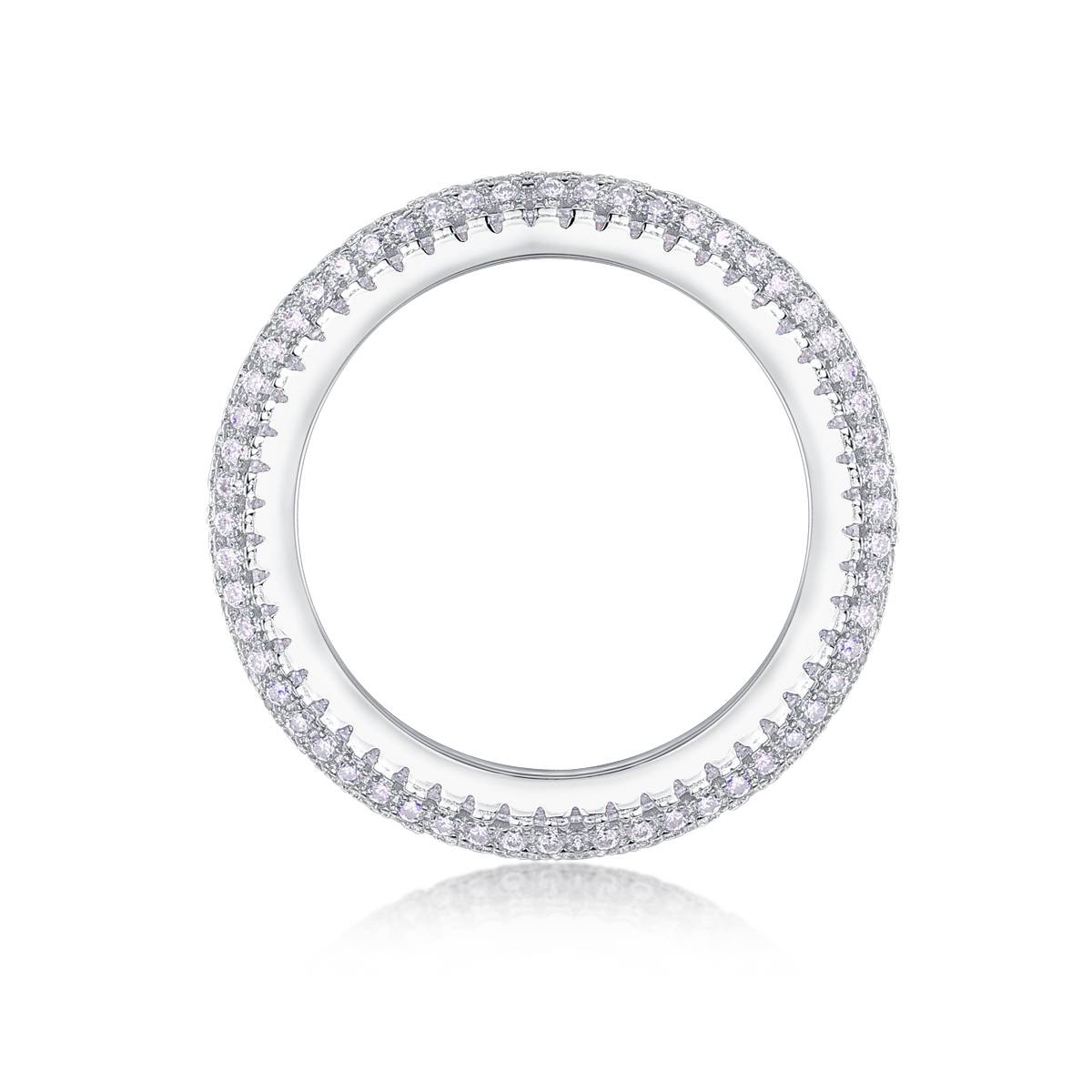 R13696款S925银镀18K白金女戒莫桑钻厘石1.47CT