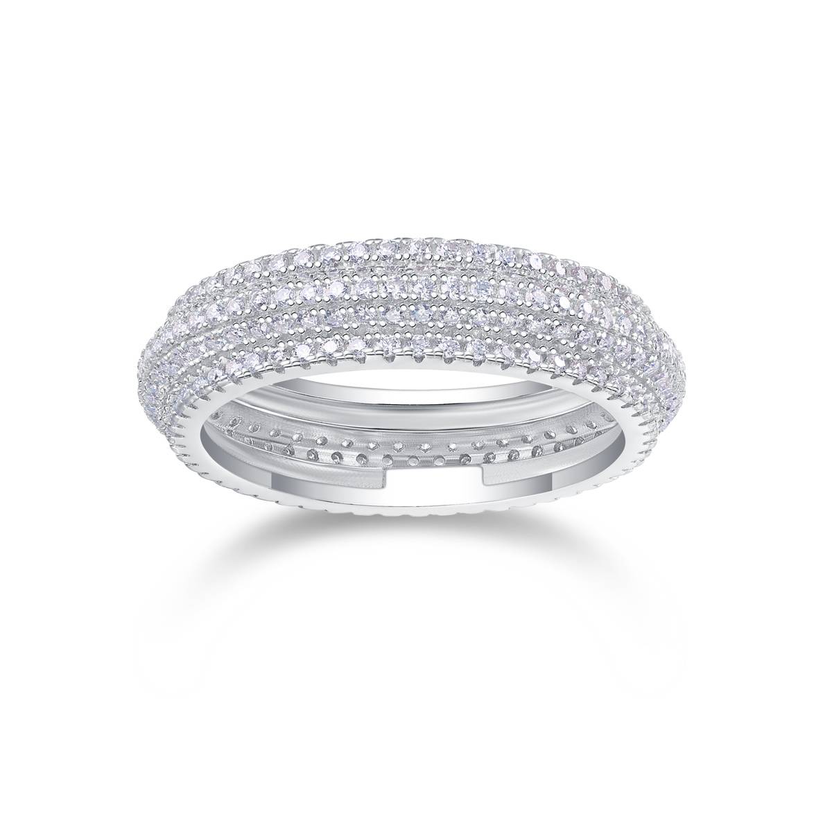 R13696款S925银镀18K白金女戒莫桑钻厘石1.47CT