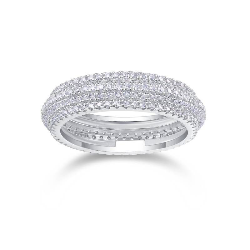 R13696款S925银镀18K白金Women's RingMoissanite厘石1.47ct