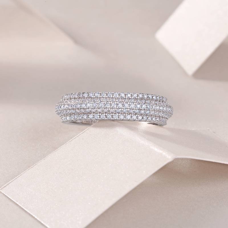 R13696款S925银镀18K白金Women's RingMoissanite厘石1.47ct