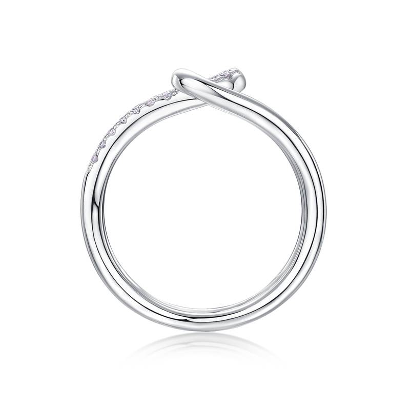R13687款S925银镀18K白金Women's RingMoissanite厘石0.22ct
