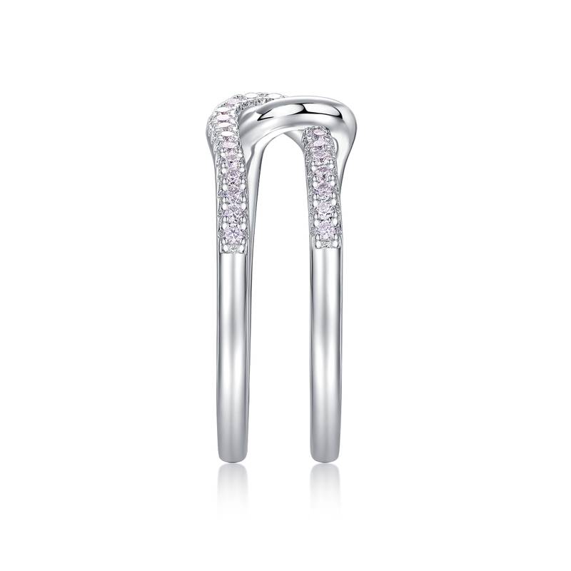 R13687款S925银镀18K白金Women's RingMoissanite厘石0.22ct