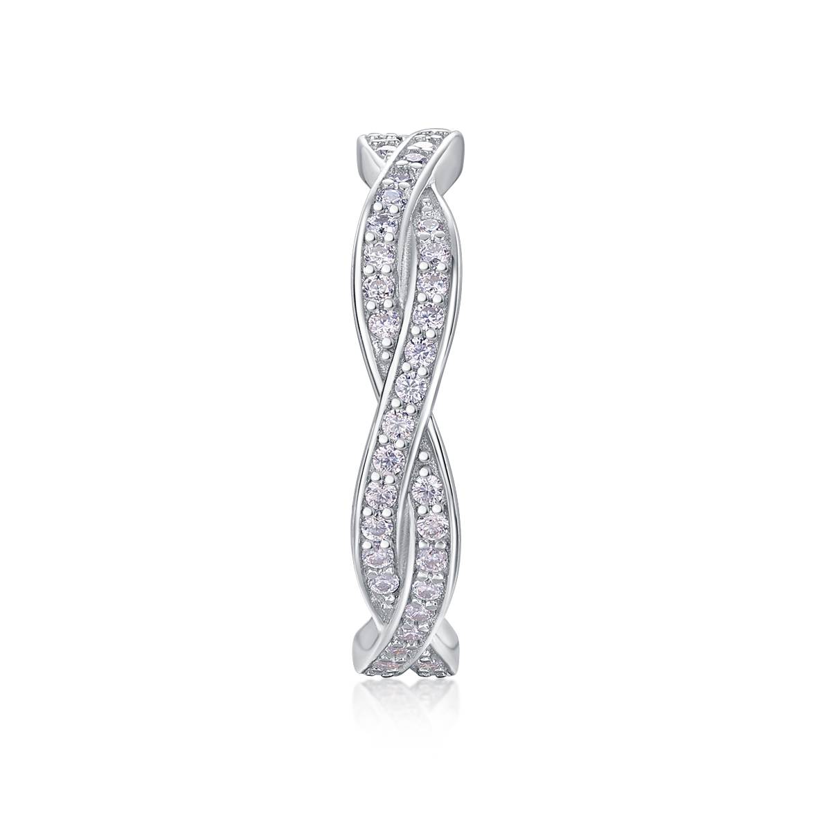 R13690款S925银镀18K白金女戒莫桑钻厘石0.57CT