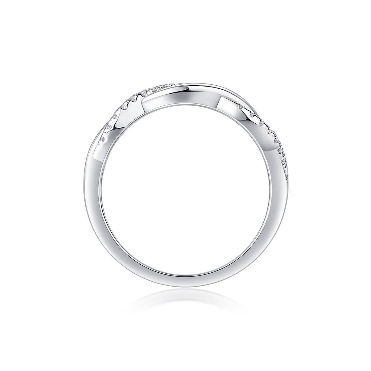 R13470款S925银镀18K白金女戒莫桑钻厘石0.14CT