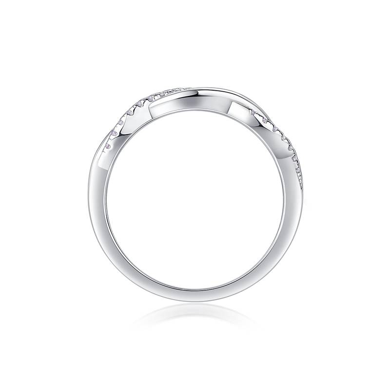 R13470款S925银镀18K白金Women's RingMoissanite厘石0.14ct