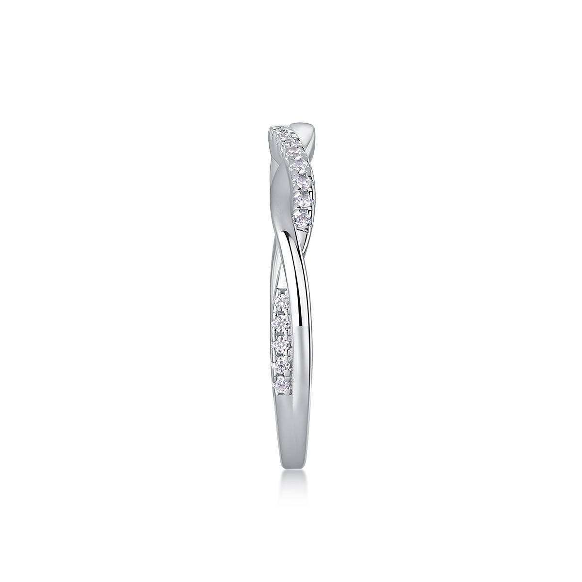 R13470款S925银镀18K白金女戒莫桑钻厘石0.14CT